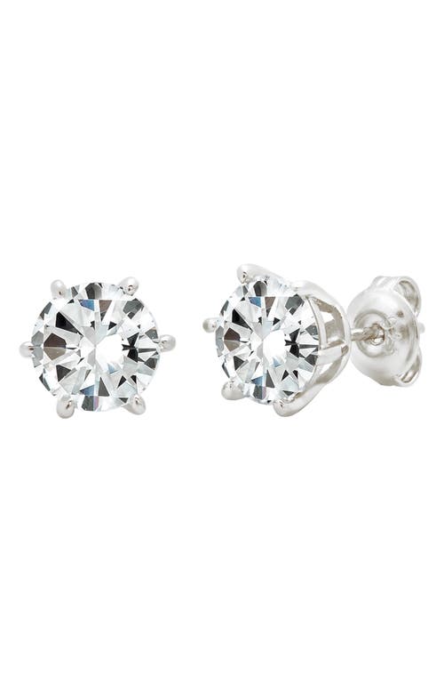 Cubic Zirconia Stud Earrings in Platinum