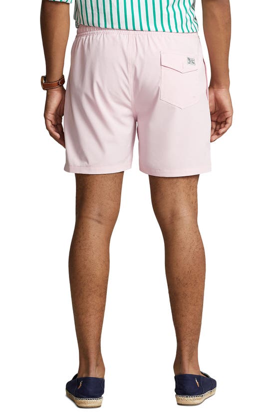 Shop Polo Ralph Lauren Traveler Swim Trunks In Garden Pink