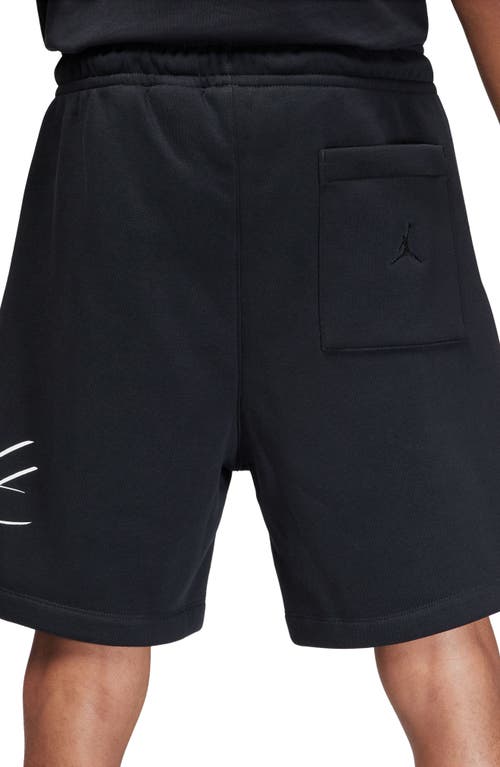 Shop Jordan Fleece Sweat Shorts In Black/white