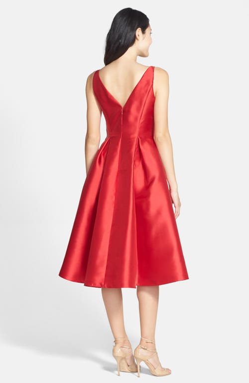 Shop Adrianna Papell Sleeveless Mikado Fit & Flare Midi Dress In Red