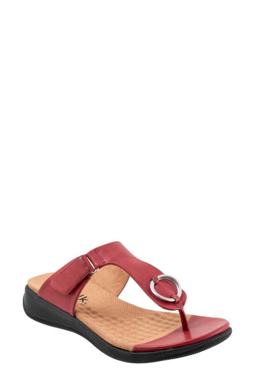 SoftWalk Talara Leather Sandal Dark Red at Nordstrom,