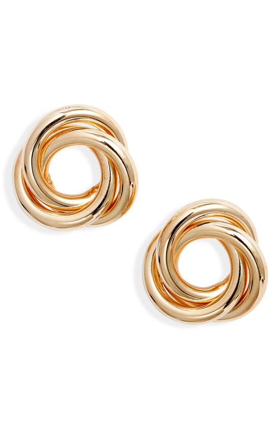 Shymi Triple Twist Round Stud Earrings In Gold