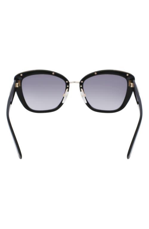 Shop Longchamp Roseau 53mm Gradient Rectangle Sunglasses In Black/black