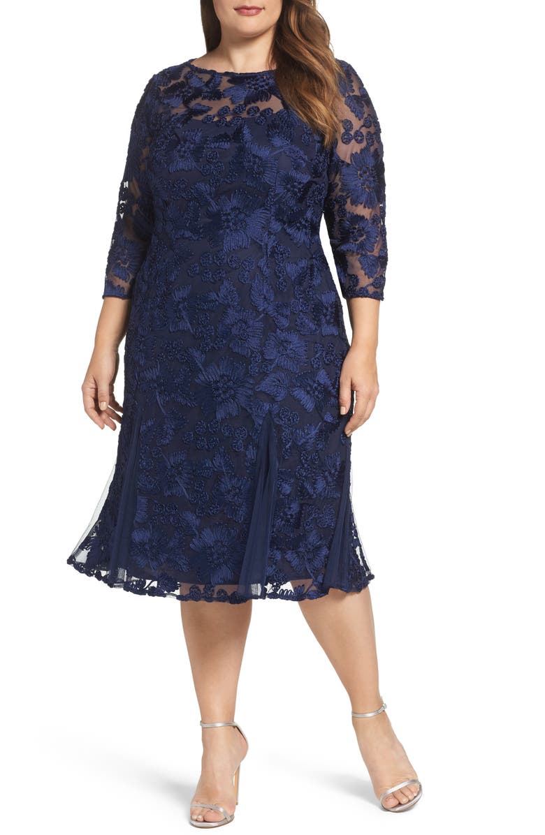 Alex Evenings Lace Midi Dress (Plus Size) | Nordstrom