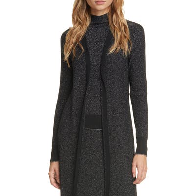 Rag & Bone Rower Metallic Merino Wool Blend Cardigan, Black