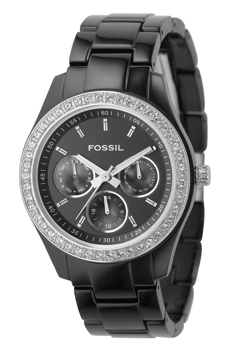 FOSSIL Chronograph Bracelet Watch, 37mm, Main, color, 001