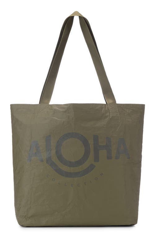 Shop Aloha Collection ‘awapuhi Reversible Splash Proof Tote In Mauka/olive