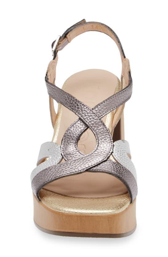 Wonders Block Heel Sandal In Max Plomo Plata