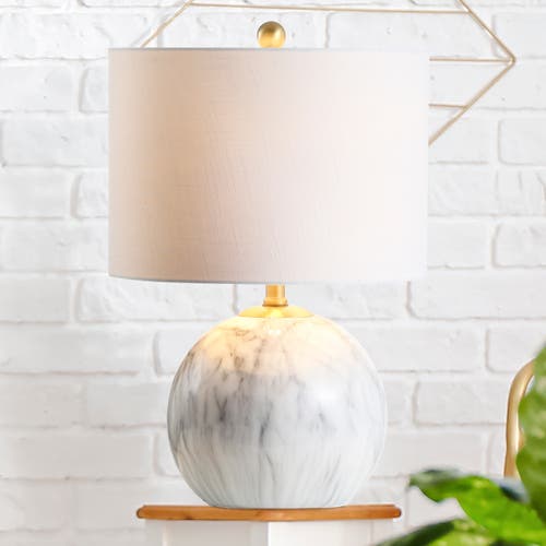 Jonathan Y Designs Luna 21.5in Faux Marble Resin Led Table Lamp In Faux Marble