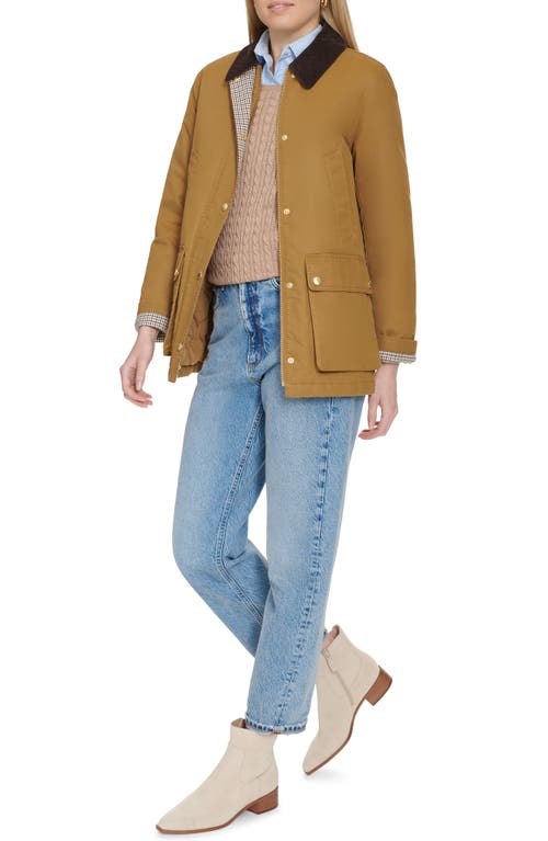 Cole Haan Coated Hunter Jacket In Khaki