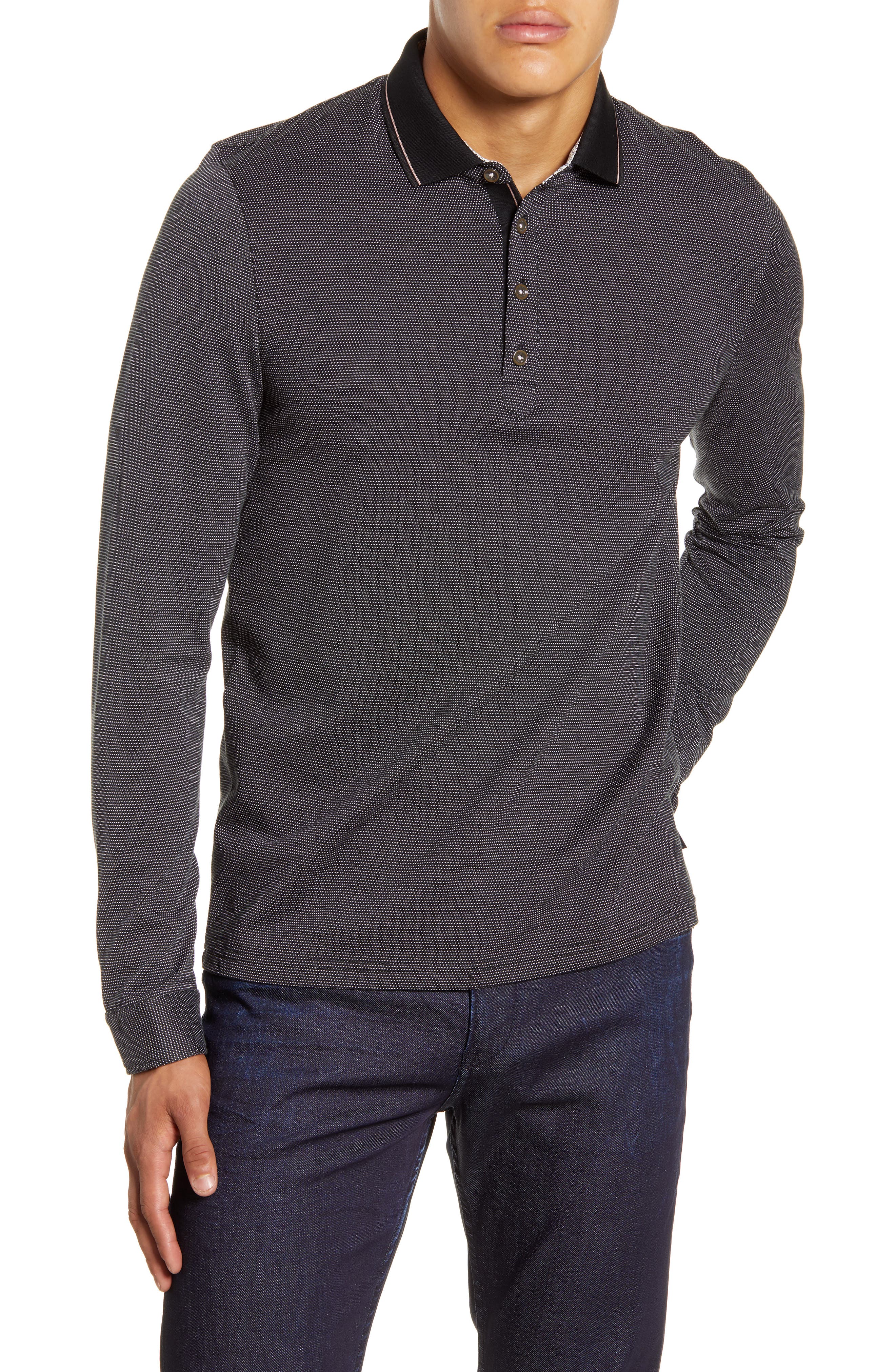 Ted Baker London Cuptea Slim Fit Long Sleeve Polo | Nordstrom