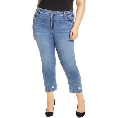 Plus Size Kut From The Kloth Naomi Girlfriend High Waist Straight Leg Ankle Jeans, Blue