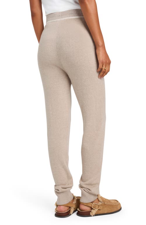 Shop Splendid Elizabeth Cotton Blend Knit Joggers In Toast Heather/snow Heather