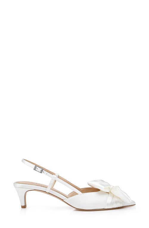 Jewel Badgley Mischka Shoshana Pointed Toe Slingback Pump In Ivory Satin