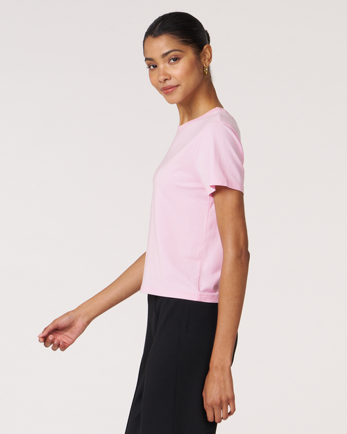 Shop Rebody Active Rebody Essentials Short Sleeve Crop Tee In Pink