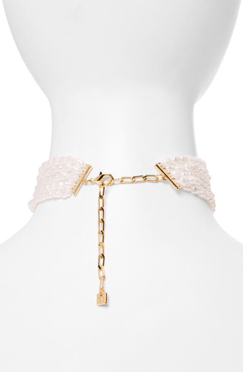 Shop Open Edit Faux Pearl Multistrand Choker Necklace In White- Gold