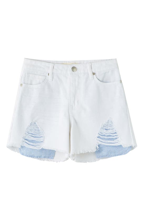 Habitual Girl Kids' Zuri Ripped Denim Shorts In White