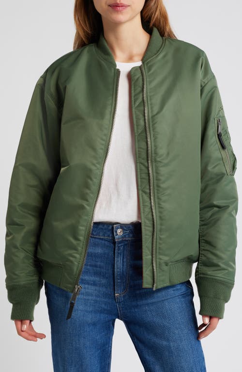 Shop Schott Nyc Nylon Ma-1 Flight Jacket In Sage