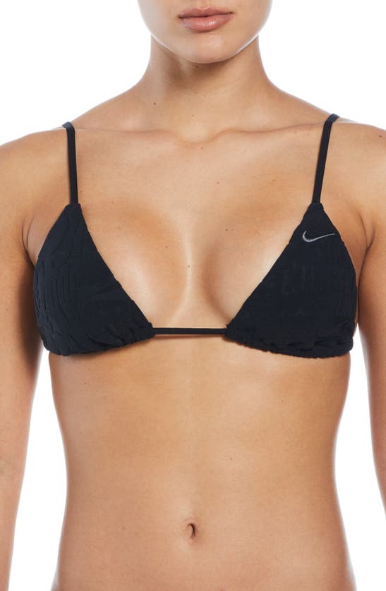 Shop Nike Retro Flow Triangle Bikini Top In Black