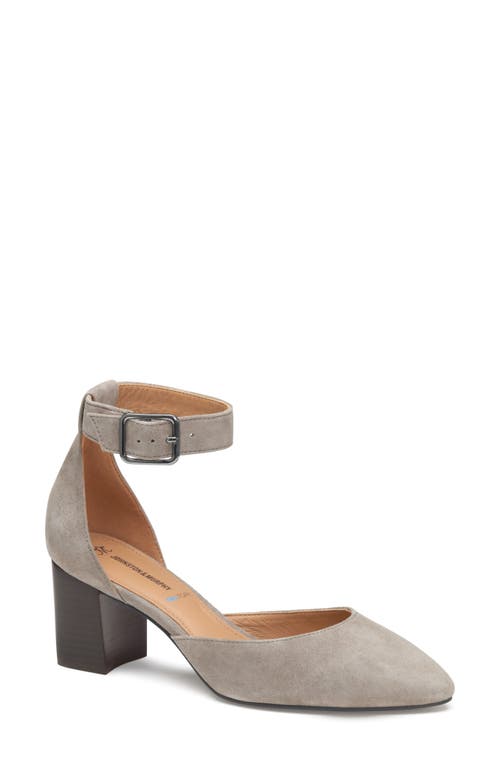 Shop Johnston & Murphy Vicki Ankle Strap Pump In Taupe Suede