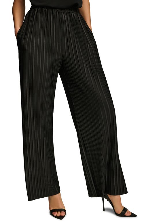 Donna Karan Pleated Pull On Pants In Black