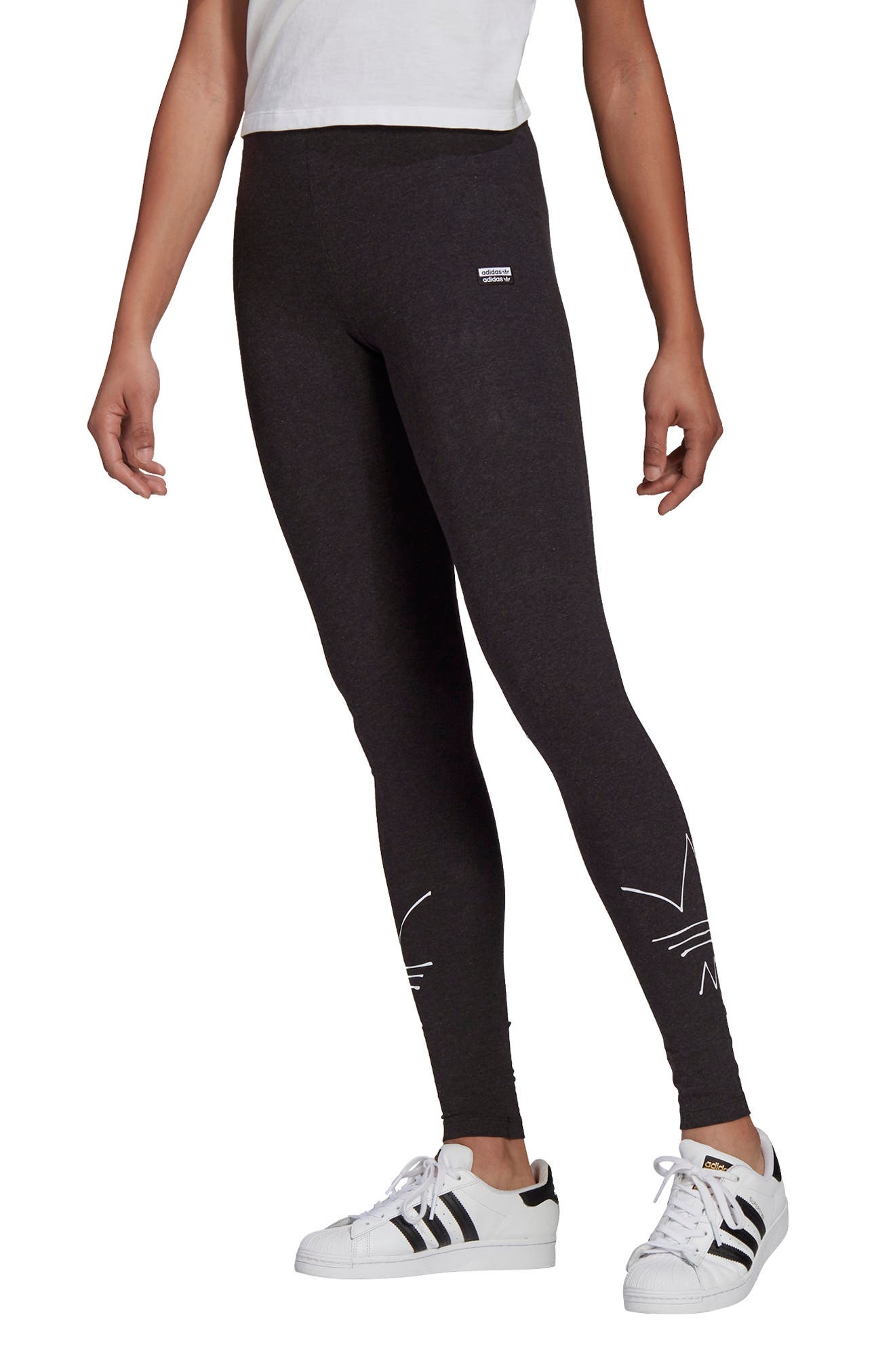 melange black leggings