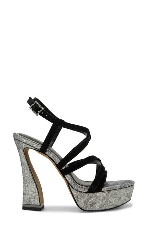 Shop Kenneth Cole New York Allen Platform Sandal In Black/pewter