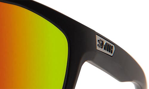 Smith Boomtown 135mm Chromapop™ Polarized Shield Sunglasses In Matte Black/red Mirror
