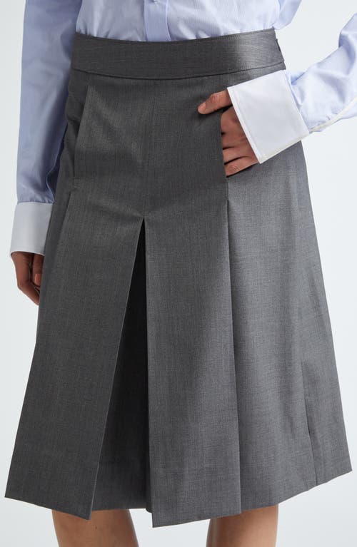 Shop Peter Do Pleated Stretch Wool Culottes In Grey