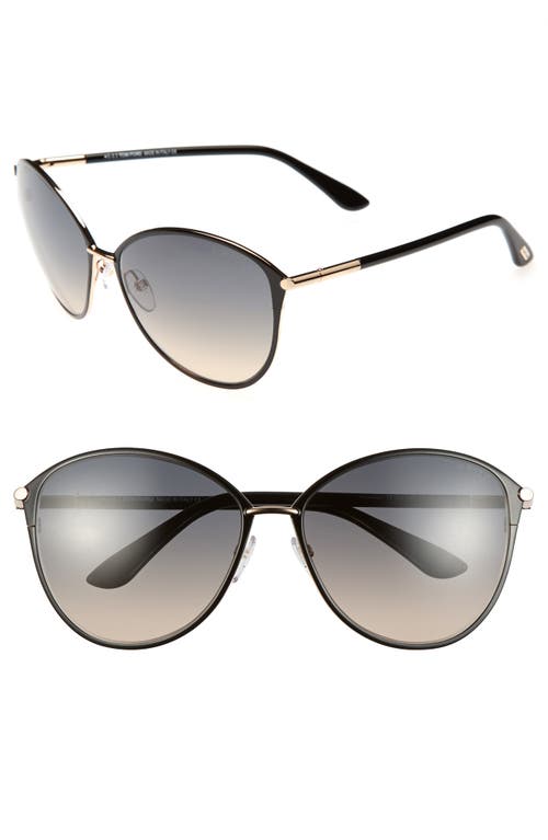 Shop Tom Ford Penelope 59mm Gradient Cat Eye Sunglasses In Shiny Rose Gold/black