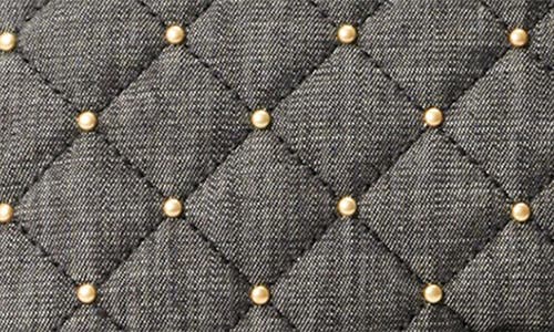 Mz Wallace Medium Crosby Lock Quilted Denim Crossbody Bag In True Charcoal Denim