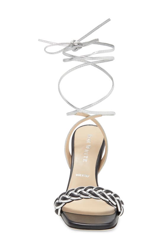 Shop Ron White Vanessa Lace-up Sandal In Onyx Silver