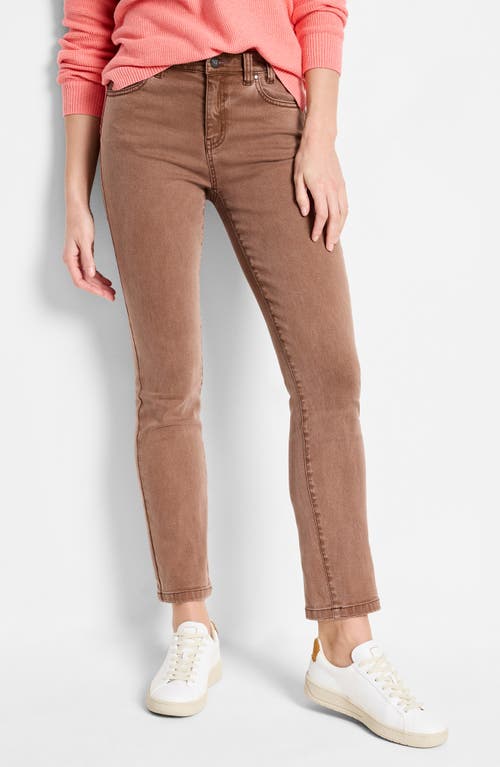 Shop Nic + Zoe Nic+zoe Ankle Straight Leg Jeans In Coffee Bean