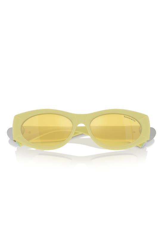 Shop Tiffany & Co . 55mm Oval Sunglasses In Yellow