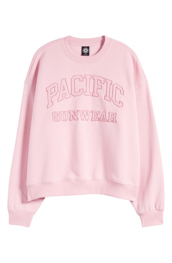 Shop Pacsun Arch Logo Graphic Sweatshirt In Cameo Pink