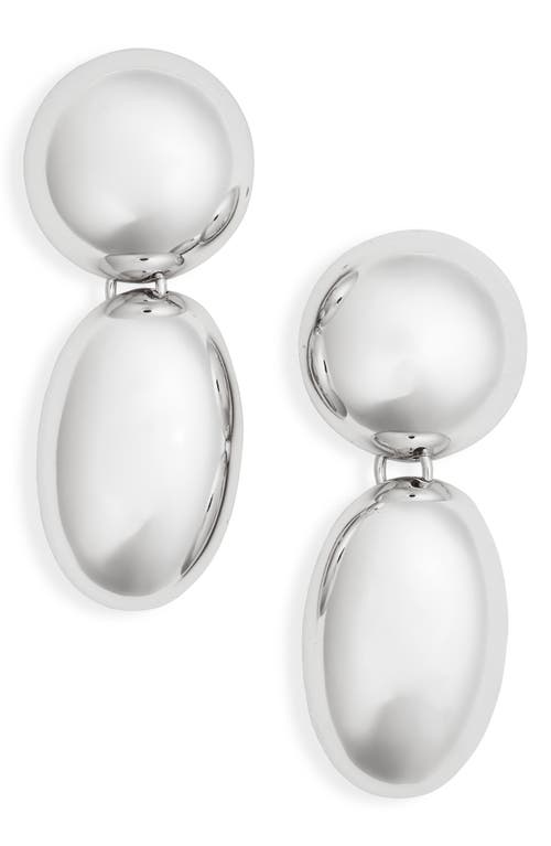 Shop Open Edit Puffy Orb Drop Earrings In Rhodium