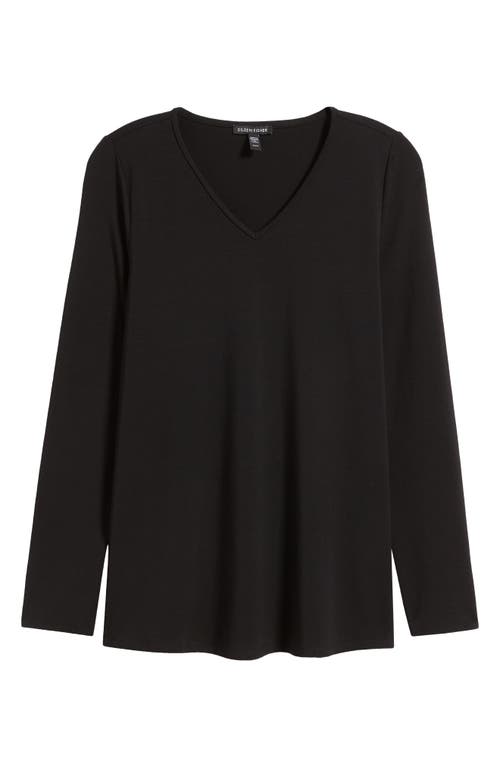 Shop Eileen Fisher Easy V-neck Tunic In Black