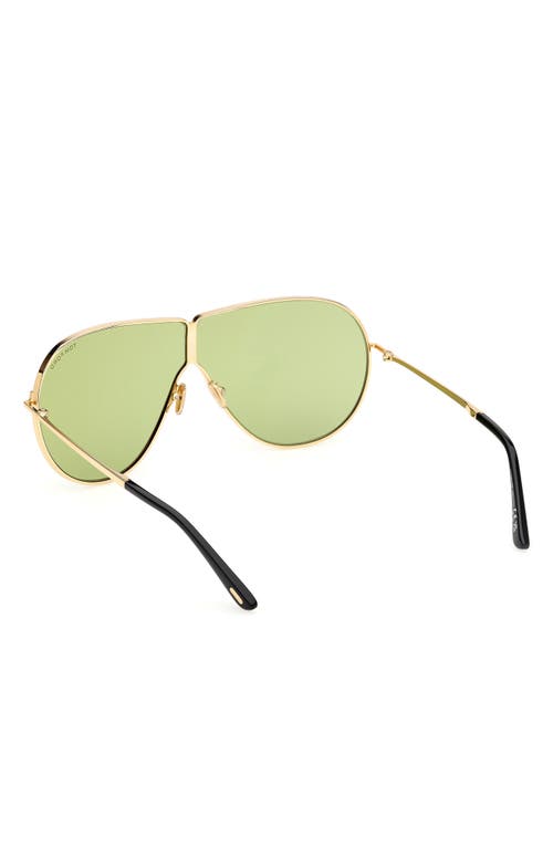 Shop Tom Ford Keating 71mm Oversize Pilot Sunglasses In Shiny Deep Gold/green