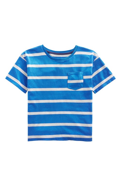 Mini Boden Kids' Stripe Cotton T-Shirt in Cabana Blue /Boto Pink