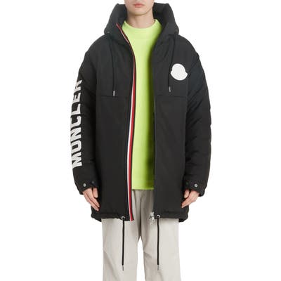 Moncler Chanier Hooded Down Jacket, Black