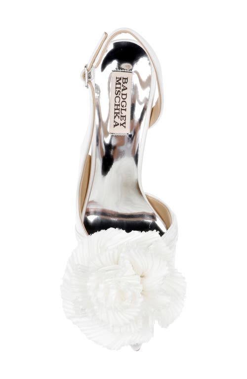 Shop Badgley Mischka Collection Blaire Pointed Toe Pump In White Satin