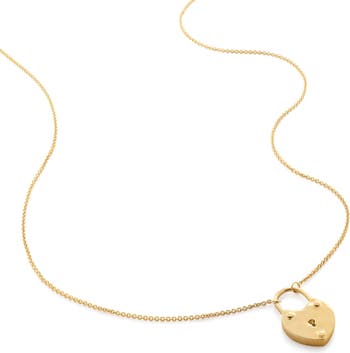 Heart Padlock Pendant Necklace in 18k Gold Vermeil