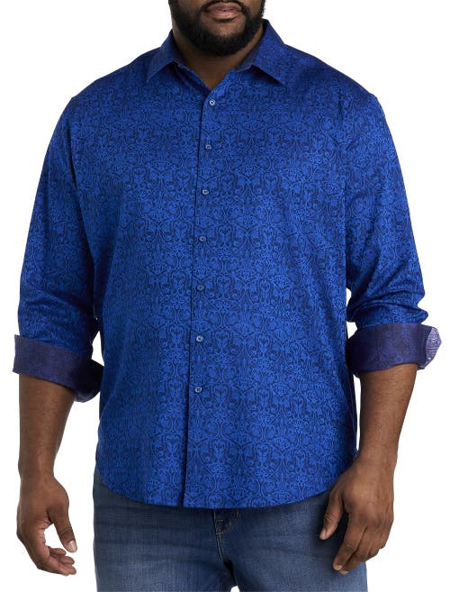 Shop Robert Graham Dxl Luther Tonal Sport Shirt In Navy