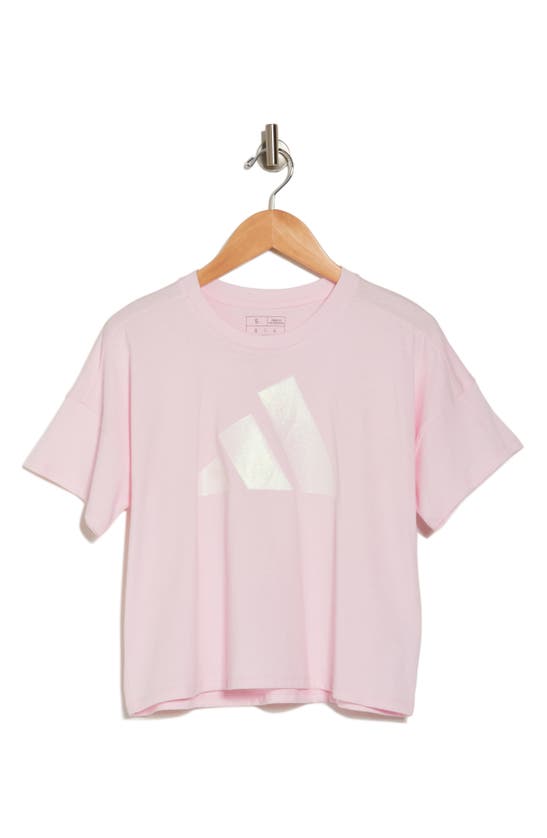 Adidas Originals Adidas Kids' Boxy Cotton Graphic T-shirt In Clear Pink
