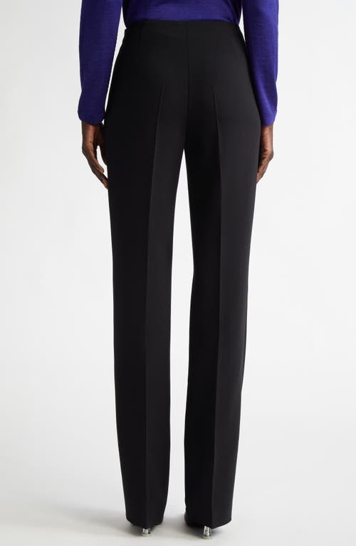 Akris Carole Stretch Wool Double Face Pants In 009 Black