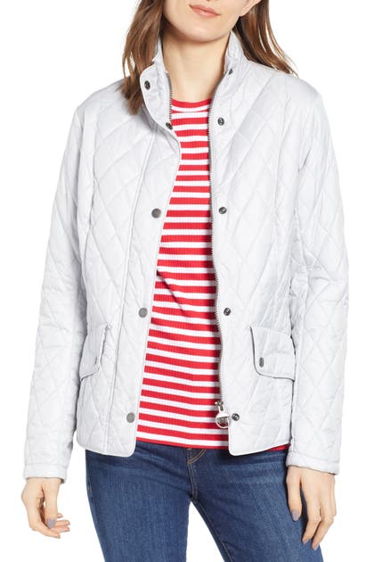 Barbour Flyweight Quilted Jacket In Ice White