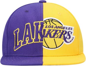 Los Angeles Lakers Mitchell & Ness Upside Down Snapback Hat - Purple/Gold