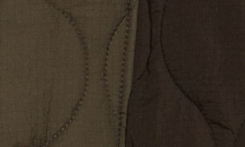 Industry Republic Clothing Colorblock Quilted Barn Jacket In Pine Green/dark Olive