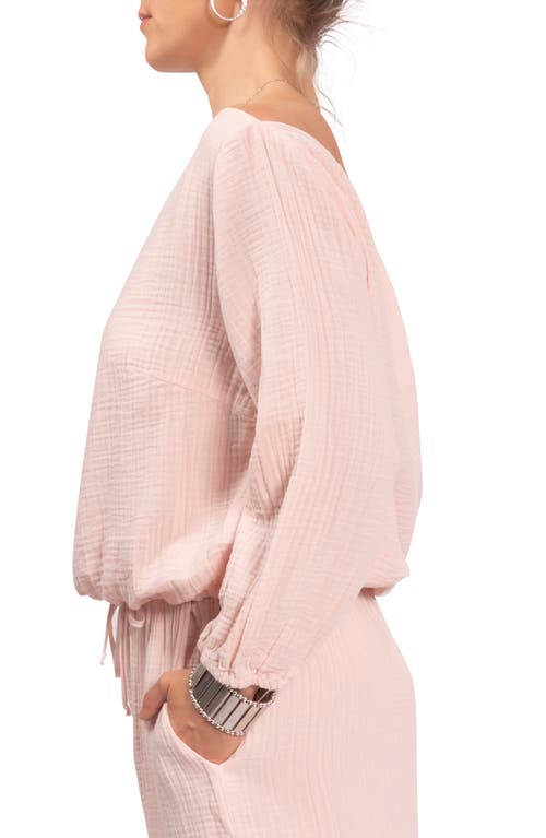 Shop Everyday Ritual Penny Off The Shoulder Lounge Top In Blush Pink