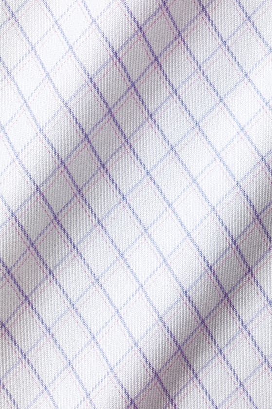 Shop Charles Tyrwhitt Check Non-iron Twill Cutaway Slim Fit Shirt Single Cuff In Lilac Purple